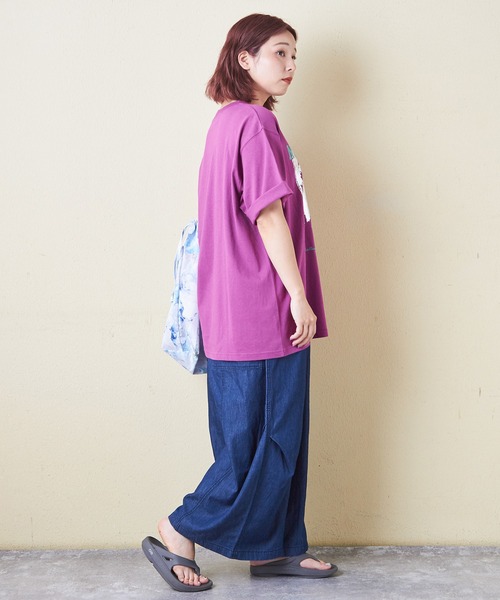 セール】21/-OE天竺箔プリントロゴTシャツ（Tシャツ/カットソー