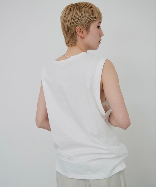 lit（リット）の「Choker Sleeveless TEE（Tシャツ/カットソー・レディース・オフホワイト/ブラック・FREE）」の9枚目の写真