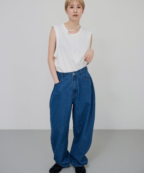 lit（リット）の「Choker Sleeveless TEE（Tシャツ/カットソー・レディース・オフホワイト/ブラック・FREE）」の6枚目の写真