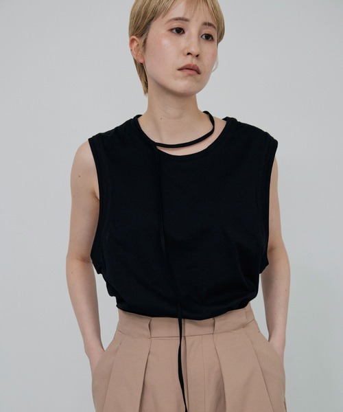 lit（リット）の「Choker Sleeveless TEE（Tシャツ/カットソー・レディース・オフホワイト/ブラック・FREE）」の18枚目の写真