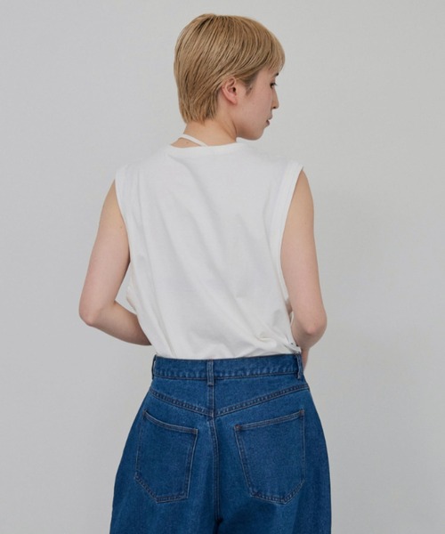 lit（リット）の「Choker Sleeveless TEE（Tシャツ/カットソー・レディース・オフホワイト/ブラック・FREE）」の4枚目の写真