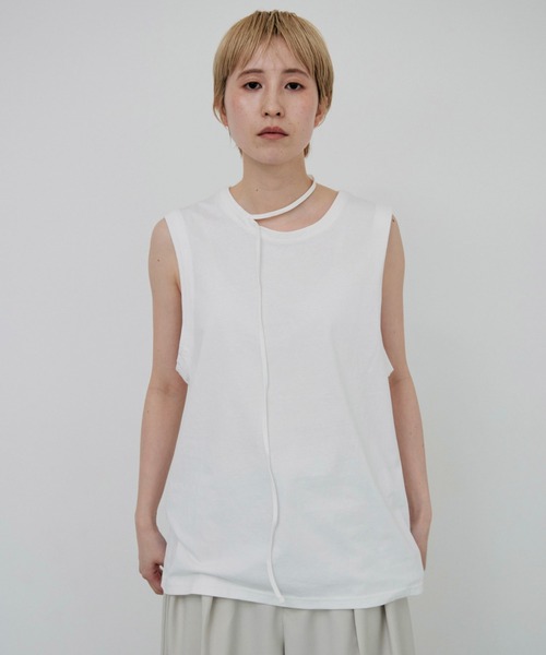 lit（リット）の「Choker Sleeveless TEE（Tシャツ/カットソー・レディース・オフホワイト/ブラック・FREE）」の8枚目の写真