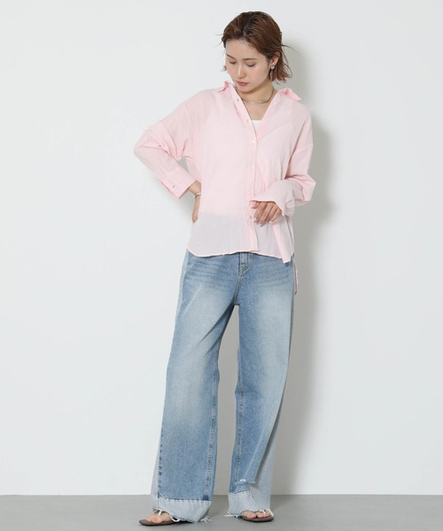 今期新品⭐︎Re Fiina ワッシャー楊柳シャツGready brilliant セール】ワッシャー楊柳シャツ（シャツ/ブラウス）｜Gready