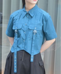 axes femme | ハトメ使タブショートシャツ(シャツ/ブラウス)