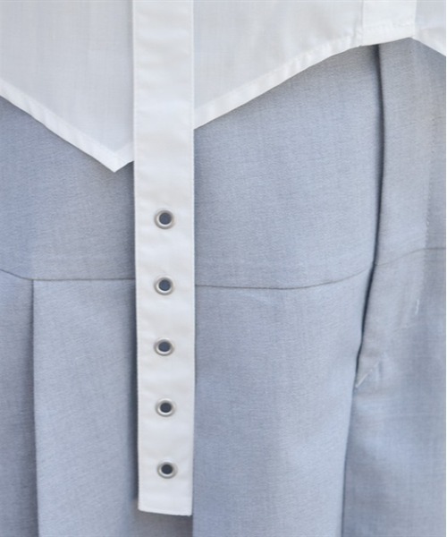 axes femme（アクシーズファム）の「ハトメ使タブショートシャツ（シャツ/ブラウス・レディース・ホワイト/ブラック/ブルーグリーン・FREE）」の9枚目の写真