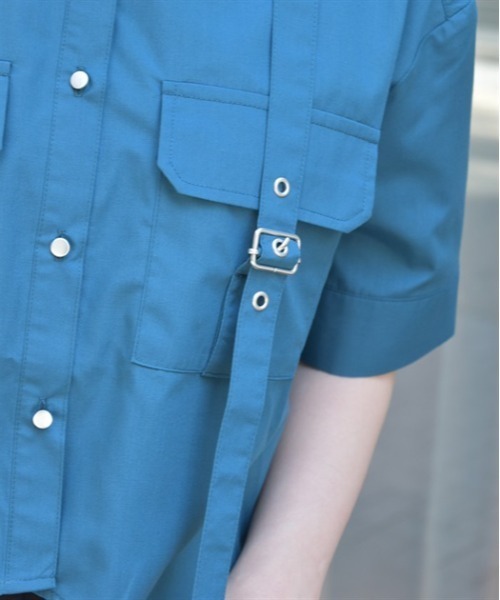 axes femme（アクシーズファム）の「ハトメ使タブショートシャツ（シャツ/ブラウス・レディース・ホワイト/ブラック/ブルーグリーン・FREE）」の10枚目の写真