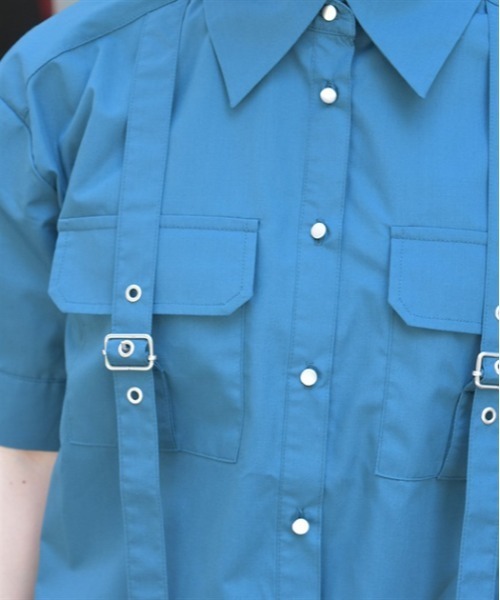 axes femme（アクシーズファム）の「ハトメ使タブショートシャツ（シャツ/ブラウス・レディース・ホワイト/ブラック/ブルーグリーン・FREE）」の12枚目の写真