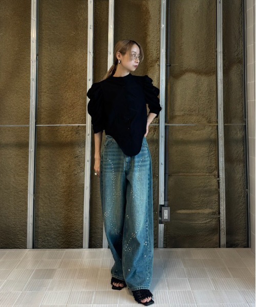 パンツ STUDS DETAIL STRAIGHT DENIM PANTS STUDS DETAIL STRAIGHT DENIM PANTS（デニムパンツ）｜Ameri