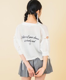 ANAP GｉRL | 肩リボン シアー デザイン シャツ【キッズお揃い】(シャツ/ブラウス)