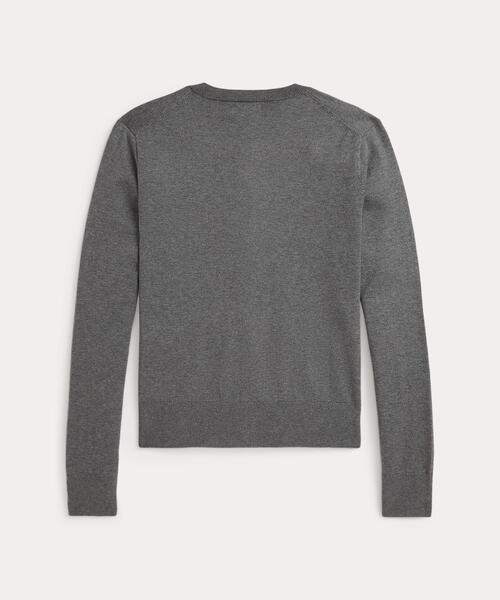 POLO RALPH LAUREN(ポロ ラルフ ローレン)の「コットン クルーネック カーディガン(カーディガン/ボレロ・レディース・グレー系・M/L/XS/XL/S)」の2枚目の写真