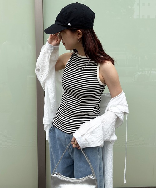 セール】【ISOOK / アイスー】ボートネックボーダータンクトップ