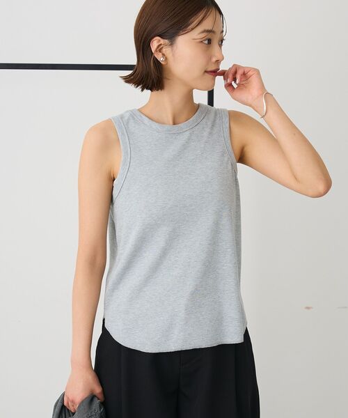 CRAFT STANDARD BOUTIQUE（クラフトスタンダードブティック）の「前後2Wayタンクトップ（タンクトップ・レディース・オフホワイト/杢グレー/ブラック/パープル・FREE）」の4枚目の写真