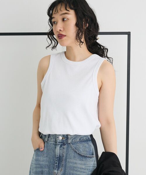 CRAFT STANDARD BOUTIQUE（クラフトスタンダードブティック）の「前後2Wayタンクトップ（タンクトップ・レディース・オフホワイト/杢グレー/ブラック/パープル・FREE）」の2枚目の写真