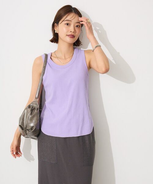 CRAFT STANDARD BOUTIQUE（クラフトスタンダードブティック）の「前後2Wayタンクトップ（タンクトップ・レディース・オフホワイト/杢グレー/ブラック/パープル・FREE）」の15枚目の写真