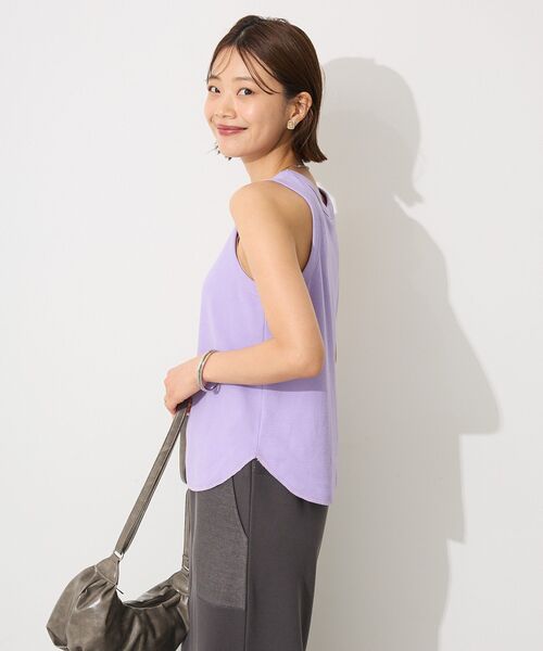 CRAFT STANDARD BOUTIQUE（クラフトスタンダードブティック）の「前後2Wayタンクトップ（タンクトップ・レディース・オフホワイト/杢グレー/ブラック/パープル・FREE）」の17枚目の写真