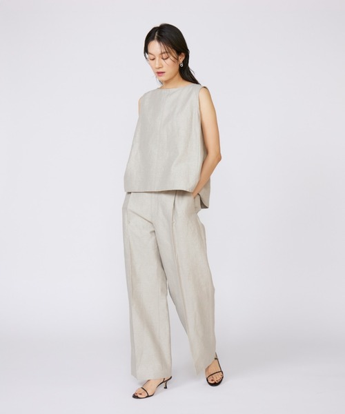 INED（イネド）の「ラメワンタックワイドパンツ【セットアップ対応】（その他パンツ・レディース・ベージュ・7号/9号/11号）」の3枚目の写真