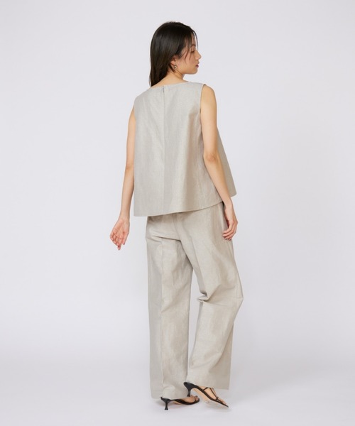 INED（イネド）の「ラメワンタックワイドパンツ【セットアップ対応】（その他パンツ・レディース・ベージュ・7号/9号/11号）」の4枚目の写真