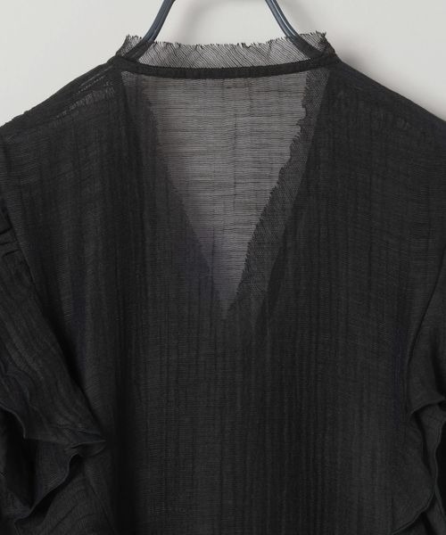 JEANASIS（ジーナシス）の「ウーブンシアーラッフルブラウス/574920（シャツ/ブラウス・レディース・ブラック/ライトベージュ/ホワイト・FREE）」の8枚目の写真