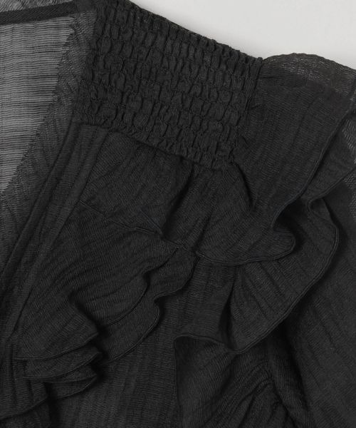 JEANASIS（ジーナシス）の「ウーブンシアーラッフルブラウス/574920（シャツ/ブラウス・レディース・ブラック/ライトベージュ/ホワイト・FREE）」の6枚目の写真