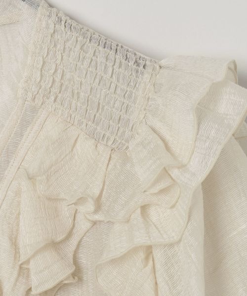 JEANASIS（ジーナシス）の「ウーブンシアーラッフルブラウス/574920（シャツ/ブラウス・レディース・ブラック/ライトベージュ/ホワイト・FREE）」の4枚目の写真