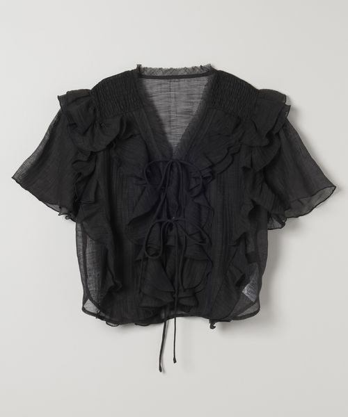 JEANASIS（ジーナシス）の「ウーブンシアーラッフルブラウス/574920（シャツ/ブラウス・レディース・ブラック/ライトベージュ/ホワイト・FREE）」の20枚目の写真