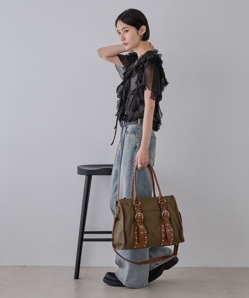 JEANASIS（ジーナシス）の「ウーブンシアーラッフルブラウス/574920（シャツ/ブラウス・レディース・ブラック/ライトベージュ/ホワイト・FREE）」の16枚目の写真