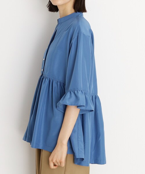 THE SHOP TK （ザ ショップ ティーケー ）の「フリルチュニックブラウス【洗濯機OK】（シャツ/ブラウス・レディース・ブルー/アイボリー/スミクロ・13/12）」の17枚目の写真