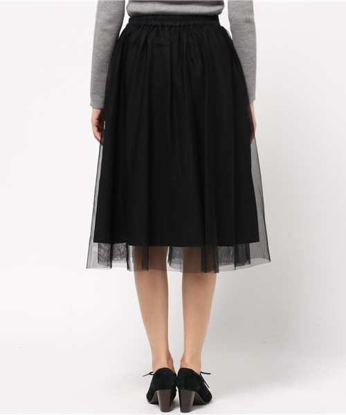 LOWRYS FARM(ローリーズファーム)の「チュールギャザーミディスカート 705395(スカート・レディース・オフホワイト/ブラック/グレー・FREE)」の6枚目の写真