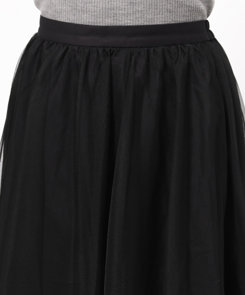 LOWRYS FARM(ローリーズファーム)の「チュールギャザーミディスカート 705395(スカート・レディース・オフホワイト/ブラック/グレー・FREE)」の7枚目の写真