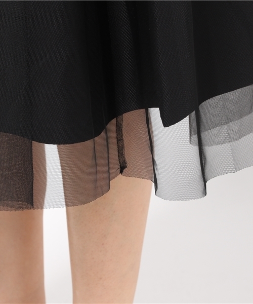 LOWRYS FARM(ローリーズファーム)の「チュールギャザーミディスカート 705395(スカート・レディース・オフホワイト/ブラック/グレー・FREE)」の9枚目の写真