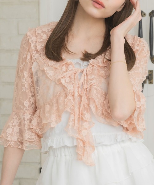 ozz angelo レースフリルボレロ ozz angelo レースフリルボレロ axes femme｜レースフリルニット