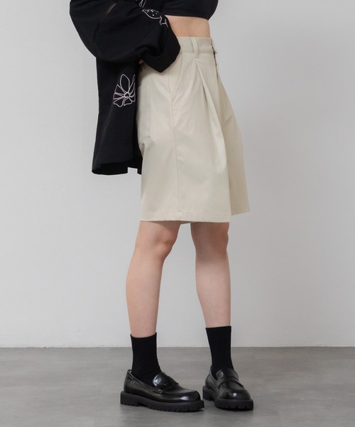 HEILIS(ヘイリス)の「【新色追加】ツイルハーフパンツ/ボトムス センタープレス ショートパンツ ショーツ ウエストゴム アイボリー ブラック 韓国 カジュアル ノームコア トラッド 夏服 春服 秋服 冬服(その他パンツ・レディース・ブラック/アイボリー/ベージュ・FREE)」の18枚目の写真
