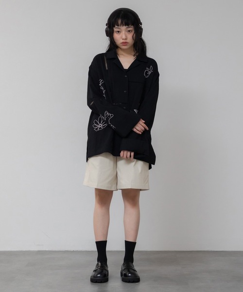 ツイルハーフパンツ/ボトムス センタープレス ショートパンツ ショーツ