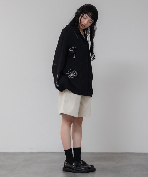HEILIS(ヘイリス)の「【新色追加】ツイルハーフパンツ/ボトムス センタープレス ショートパンツ ショーツ ウエストゴム アイボリー ブラック 韓国 カジュアル ノームコア トラッド 夏服 春服 秋服 冬服(その他パンツ・レディース・ブラック/アイボリー/ベージュ・FREE)」の20枚目の写真