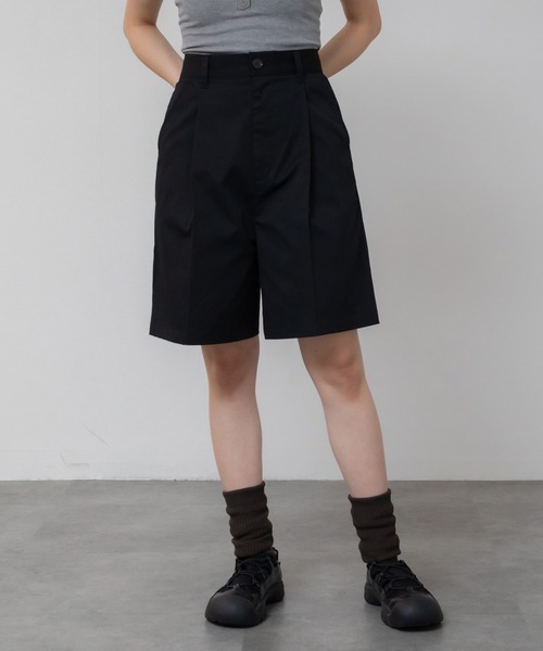 HEILIS(ヘイリス)の「【新色追加】ツイルハーフパンツ/ボトムス センタープレス ショートパンツ ショーツ ウエストゴム アイボリー ブラック 韓国 カジュアル ノームコア トラッド 夏服 春服 秋服 冬服(その他パンツ・レディース・ブラック/アイボリー/ベージュ・FREE)」の22枚目の写真