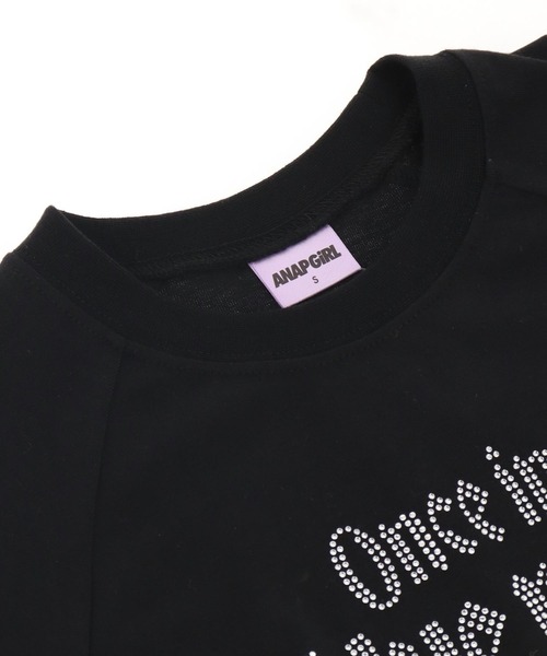 ANAP GiRL(アナップガール)の「ANAPR+S ハート バックル付 ラインストーン ミニ トップス Tシャツ(Tシャツ/カットソー・キッズ・ライトピンク/ブラック/ホワイト・M/S/XS)」の15枚目の写真