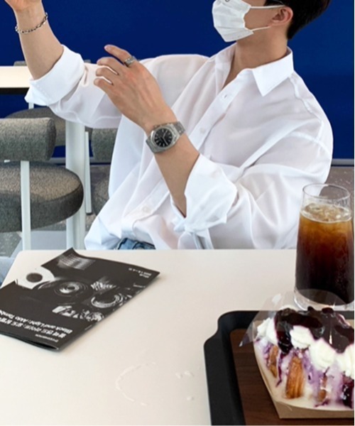 NOWLE(ノウル)の「【NOWLE】抜け感 リゾートライク カジュアル シャツ(シャツ/ブラウス・メンズ・ホワイト/ブルー/ライトグレー・X-LARGE/LARGE/MEDIUM)」の16枚目の写真