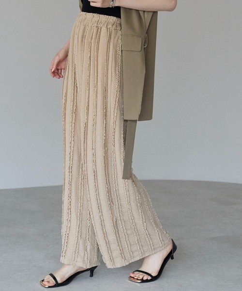 each（イーチ）の「ニットレースワイドパンツ（その他パンツ・レディース・ブラック/ベージュ・FREE）」の4枚目の写真