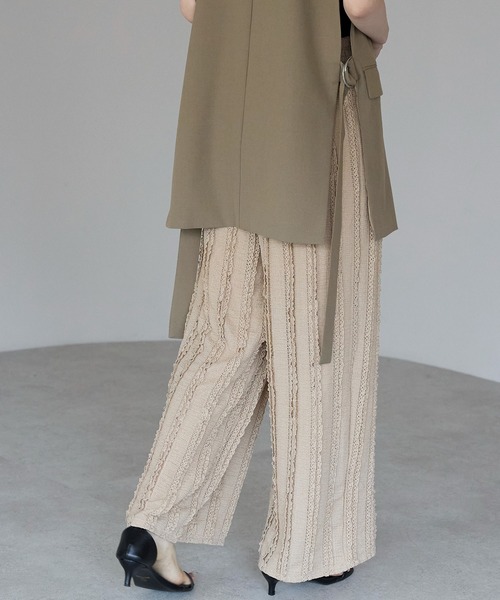 each（イーチ）の「ニットレースワイドパンツ（その他パンツ・レディース・ブラック/ベージュ・FREE）」の5枚目の写真