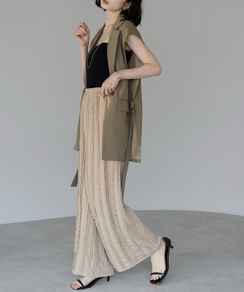 each（イーチ）の「ニットレースワイドパンツ（その他パンツ・レディース・ブラック/ベージュ・FREE）」の7枚目の写真