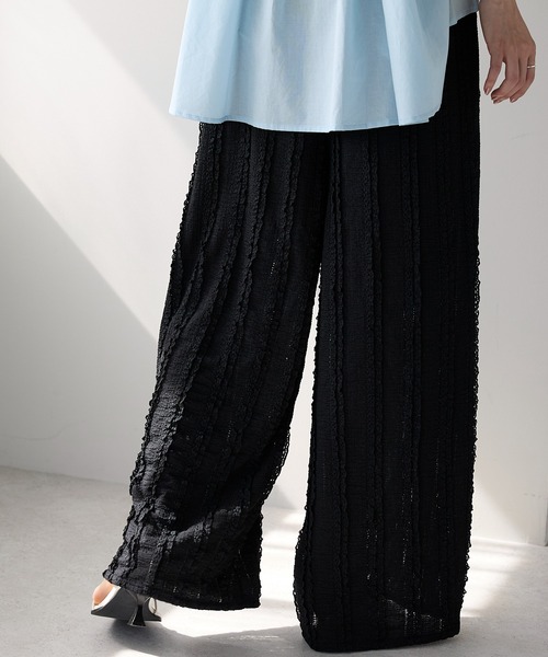 each（イーチ）の「ニットレースワイドパンツ（その他パンツ・レディース・ブラック/ベージュ・FREE）」の12枚目の写真