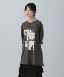 完売人気　グレー　バックプリント　レプシム　Tシャツ　フォトTシャツ LEPSIM｜レプシィムのTシャツ/カットソー（グレー/灰色系）通販