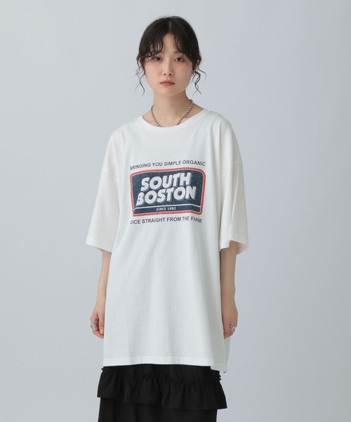 LEPSIM（レプシィム）の「アソートプリントBIGT　571657（Tシャツ/カットソー・レディース・チャコールグレー/オフホワイト/ブラック・FREE）」の4枚目の写真