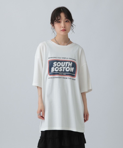 LEPSIM（レプシィム）の「アソートプリントBIGT　571657（Tシャツ/カットソー・レディース・チャコールグレー/オフホワイト/ブラック・FREE）」の5枚目の写真