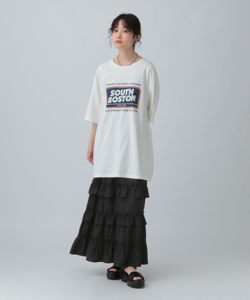 LEPSIM（レプシィム）の「アソートプリントBIGT　571657（Tシャツ/カットソー・レディース・チャコールグレー/オフホワイト/ブラック・FREE）」の9枚目の写真