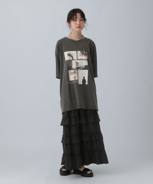 LEPSIM（レプシィム）の「アソートプリントBIGT　571657（Tシャツ/カットソー・レディース・チャコールグレー/オフホワイト/ブラック・FREE）」の20枚目の写真