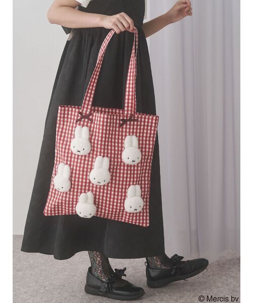 merry jenny（メリージェニー）の「ギンガムもこもこmiffyトート（トートバッグ・レディース・グリーン/レッド/ブラック・FREE）」の22枚目の写真