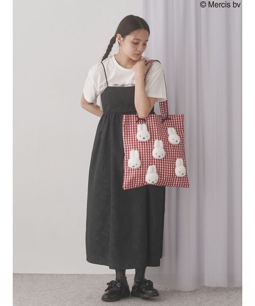 merry jenny（メリージェニー）の「ギンガムもこもこmiffyトート（トートバッグ・レディース・グリーン/レッド/ブラック・FREE）」の16枚目の写真