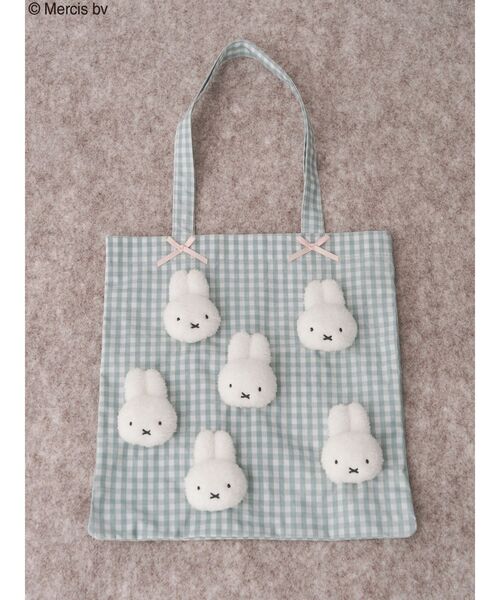 merry jenny（メリージェニー）の「ギンガムもこもこmiffyトート（トートバッグ・レディース・グリーン/レッド/ブラック・FREE）」の19枚目の写真