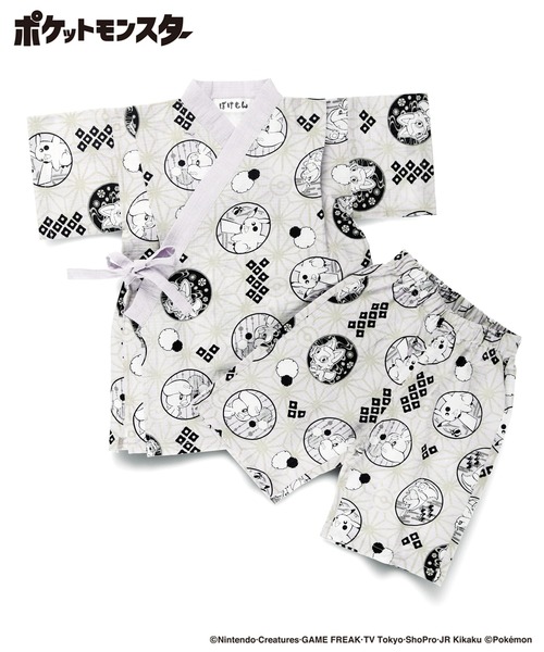 BRANSHES(ブランシェス)の「【Pokemon/ポケモン】総柄甚平(浴衣・キッズ・ネイビー/ライトグレー・100/110/120/130)」の2枚目の写真
